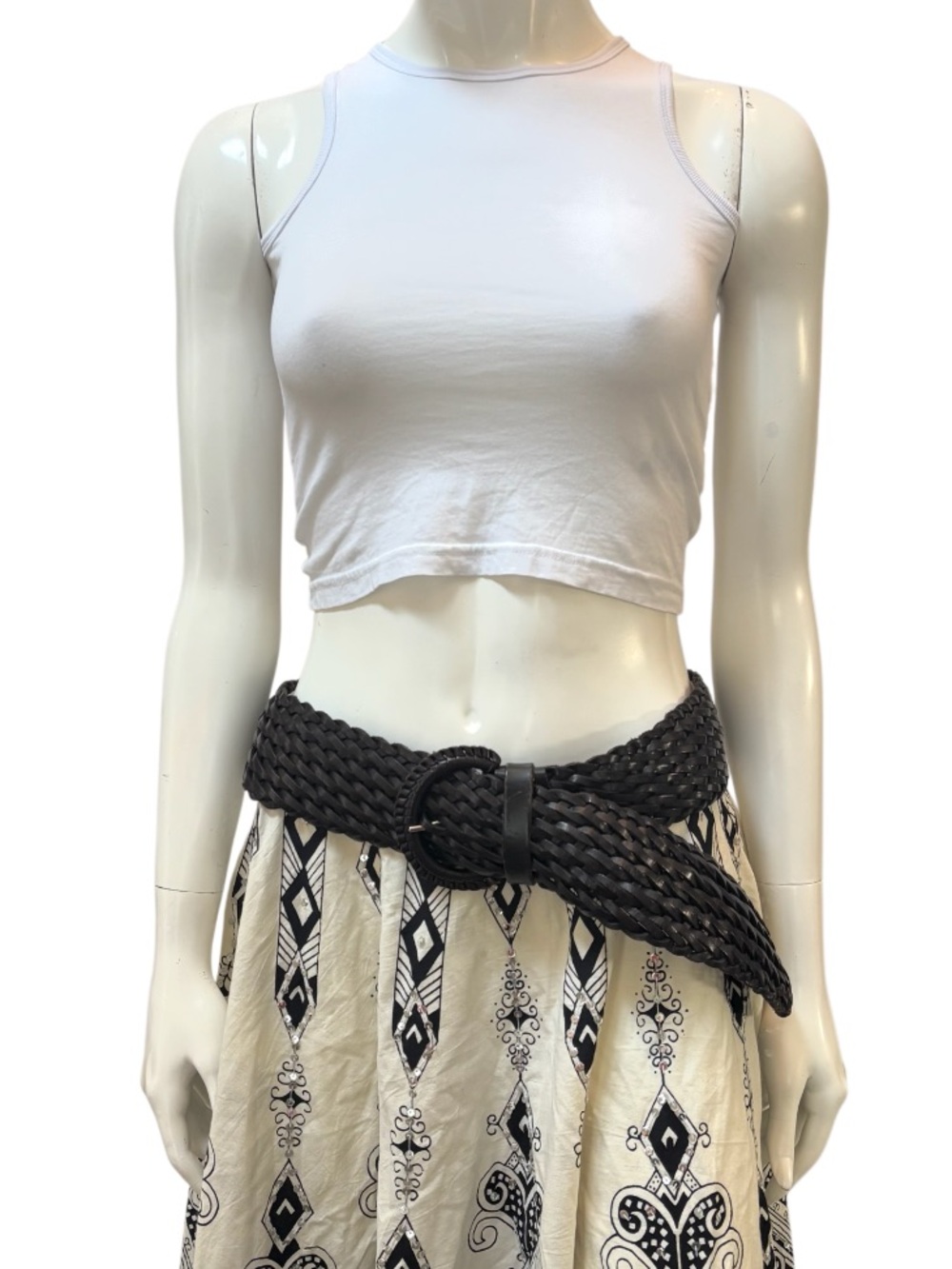 Vintage Boho Leather Braided Holt Renfrew Belt